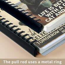 A5尺寸，160页，复古幽默猫咪笔记本，PP透明活页本，螺旋装订日记本，可拆卸活页页，计划本，旅行日记，学习笔记，文具，商务，家居，返校季，完美礼物 - 多色 - 查看 4