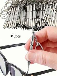 10件套钢制眼镜螺丝刀套装，多功能眼镜螺丝刀工具套装，用于眼镜维修，包含带钥匙扣的小螺丝刀，可调节，便携式手动工具，精密螺丝刀，圣诞礼物之选 - A - 查看 10