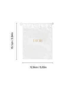 Christian Dior Beige Drawstring Canvas Tote Bag, Portable Cosmetic Bag - White - View 5