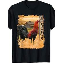 Men's Cotton Casual T-Shirts men gifts 100% Cotton Men's Casual Soy Gallero Rooster Graphic T-Shirt |     Vibrant Farm Scene Design, Made in USA, Perfect for Parties - Schwarz - Übersicht 1