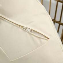 Rattan Armchair, Basket Shape With Seat Cushion, Raised Garden Chair For Balcony Or Terrace, Metal, Khaki, 105 X 97 X 150 Cm - 白色 - 查看 7