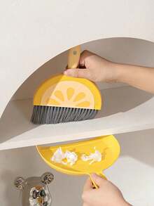 Mini Broom Set, Handheld Dustpan & Brush, Plastic Trash Scoop, Slouchy Person Small Broom, Home Use Mini Broom Dustpan Combination Set, Mini Small Student Desk Cleaning Brush - A - View 2