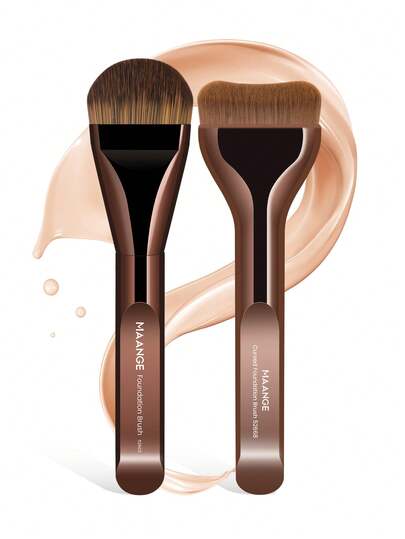 MAANGE One Or Two Professional All-In-One Foundation Brushes Made With Premium Synthetic Bristles Create A Flawless Finish. These Multi-Functional Facial Makeup Tools Are Suitable For Applying Foundation And Face Masks, Making Them Ideal For Makeup Beginners. They Help You Create A Confident Look And Are Perfect For Everyday Use And Travel, Making Them The Ideal Gift For Women And Girls.