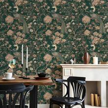 1 Roll 44cm*3/5/10m Self-Adhesive Seamless Removable Waterproof Vinyl Wallpaper, Vintage Luxury Style, Animal & Floral Pattern, Suitable For Indoor Wall Decor, Furniture & Cabinet Renovation - Volume 1 - View 4
