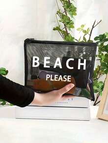 Questa borsa a tracolla in rete di grande capacità può essere utilizzata anche come pratica borsa cosmetica e borsa da spiaggia portatile, adatta a uomini, donne e persone di tutte le età per uso quotidiano, appuntamenti, estate, viaggi, lavoro, affari, studenti, picnic, campeggio e varie occasioni. - Multicolore - Visualizzare 4