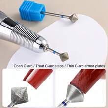 Russian-Style Nail Pre-Treatment Buffing Head, C-Curve Diamond-Shaped Diamond Abrasive Buffing Head For Nail Thickness, Nail Polishing Stone, Pedicure, Nail Art Machine-Specific Tools, Cuticle Removal Buffing Head. - Multicolor - View 4