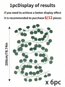 12pcs Eucalyptus Wreath, Artificial Green Plant Wreath, Fake Eucalyptus Leaf Garland, Suitable For Bedroom Wall Decor, Wedding Party Room Decoration, Can Be Used For Bedroom, Wall Decor, Birthday, Wedding, Wreath Decoration, Valentine's Day, Graduation Gift And Other Occasions. - Multicolor - View 13