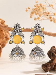 一对优雅波西米亚风铃铛耳环，仿珍珠流苏，时尚饰品，适合女性和女孩日常佩戴，也适合节日、婚礼和派对等场合/珠宝礼品 - 經典的 - 查看 3