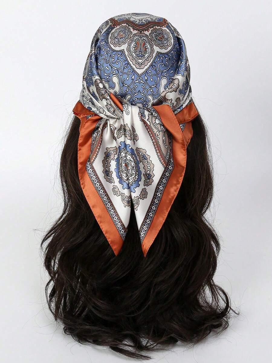 1pc New Bandana Paisley Pattern Bohemian Style Women Scarf Neckerchief Headscarf - Multicolor - View 1
