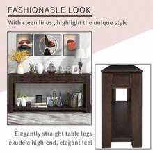 Console Table/Sofa Table With Storage Drawers And Bottom Shelf For Entryway Hallway And Living Room Espresso - Espresso + Solid Wood+MDF1 - View 7