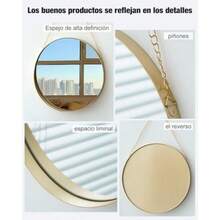 zxxMAOXINGREN Redo de Pared sin Aguero ntage Dorado Redo de Pared Espeo de Cadena Colgante Multiusos para baño Dormito sn etc rativo clco GrandeEspejo del baño - dorado - Ver 3