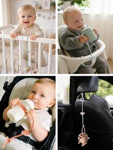 3pcs/Set Baby Teethers & Bottle Silicone Strap, Adjustable Anti-Lost Strap For Baby Bottles, Suitable For Stroller, Car Seat, High Chair, Crib, Pacifier Hanging Chain - 3pcs - View 6