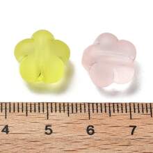 14mm 40個( 同色2個ｘ20) しっとり フロスト おおきめ 花 フラワー クリア ミックスカラー ふんわりパステル きれいめ 水晶 クリスタル 風 ガラス 調 アクセサリー制作 アクリルビーズ パーツ[ ] - スタイル - チェックする 4
