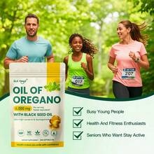 Quit mood Aceite de Orégano 2 en 1 + Semilla Negra 6000mg | 300 Cápsulas Extra Fuerte Alto en Carvacrol | Refuerzo Inmunológico Salud Natural | Cápsulas Blandas Fáciles de Absorber - 900 cápsulas - Ver 4