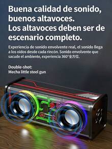 Altavoz Bluetooth portátil inalámbrico, batería de larga duración de 2000 mAh con iluminación RGB, compatible con teléfonos móviles, tabletas y televisores. Potente subwoofer, ideal para coches, actividades al aire libre, acampadas, playa y fiestas Los colores se envían al azar. - Multicolor - Ver 4