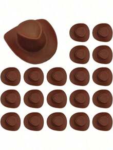 10pcs Mini Brown Cowboy Hat Craft Supplies, Perfect For DIY Projects, Party Decorations And Western Theme Celebrations - 多色的 - 查看 1