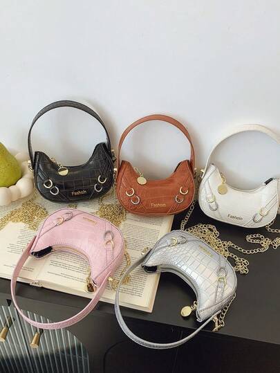 Teenagers Slanted Shoulder Bag, Mini Bag, Fashion Crescent Bag, Children's Armpit Bag, Beautiful Fashion Bag, Handbag For Outing, And The First Choice For Gifts