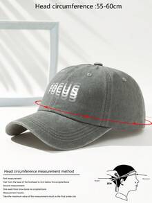 MAKEFGE 1 chiếc mũ lưỡi trai unisex kiểu dáng thường ngày, in chữ, chất liệu vintage, có thể điều chỉnh kích cỡ, phù hợp cho mặc hàng ngày, du lịch, đi biển, dự tiệc, câu cá, làm quà tặng. - Xám - Xem 4