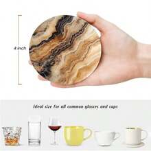 Coasters - Dark Brown Mixed Wave Marble - View 1