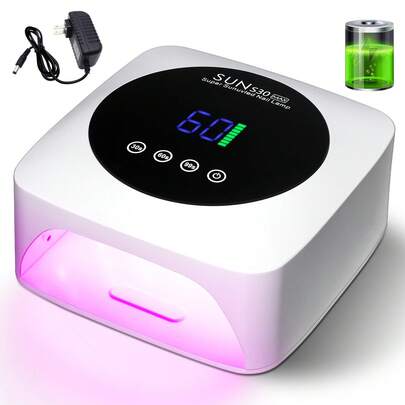 Lámpara de uñas LED UV, secador de uñas, lámpara de gel para uñas, lámpara de uñas recargable con temporizador, lámpara de gel UV para uñas, sensor automático, luz de curado de uñas profesional portátil - Blanco, regalo de Navidad, regalo del Día de San Valentín, regalo de Halloween