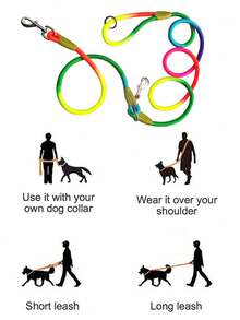 1pc Reflective Nylon Hands-Free Dog Leash, Suitable For Small, Medium And Large Dogs - Multicolor - View 4
