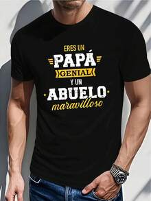 Camiseta de Verano para Hombre de Manga Corta con Diseño de Papá y Abuelo Español - S - Ver 6