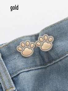 Cute Cat Paw Adjustable Belt Buckle, No Sewing Required, Fits Jeans, Skirts, Dresses, Women Fashion Accessory, Daily Wear - Multicolor - View 11