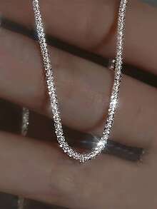 1件S925纯银简约个性百搭项链，优雅日常佩戴锁骨链，精致节日礼物，女士之选 - 鏈條 - 查看 8