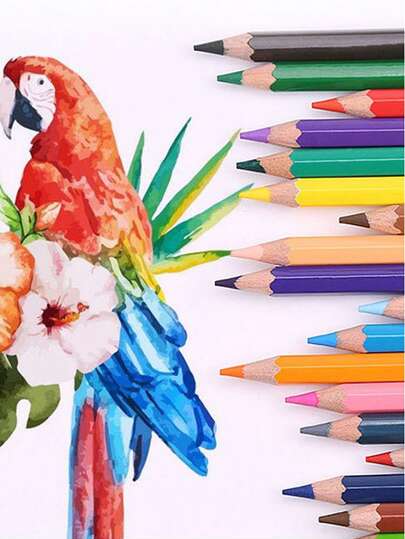 12/18/24/36/48色高品质彩色铅笔，大容量，高品质，新款，耐用，色彩鲜艳，适合学生和成人日常绘画创作，可作为新年和情人节礼物赠送亲朋好友，推荐好物，返校必备。