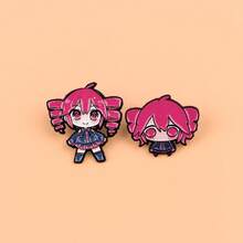 Cute Pink Haired Girl Enamel Pin Anime Figures Brooch Pin Lapel Pin Badge On Backpack Clothing Accessories Jewelry Friends Gifts - Rose Red - View 8