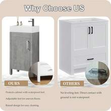 Gris Mueble de Baño Vintage de 41 cm con Lavabo, para Baño - Gris - Ver 8