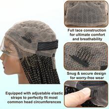 More Beautiful 360° HD Full Lace Knotless Braided Wigs For Women Box Braid Wig With Baby Hair Premium Synthetic Braided Lace Front Wigs(Ombre Brown) - T1B/27 - 查看 4