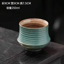 Retro Minimalist Casual Ceramic Mug, Green Striped Textured Coffee Cup, Tea Cup, Handmade Pottery Ceramic Coffee Mug, Water Cup For Home Use - Multicolor - View 12