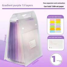 1 chiếc túi đựng hồ sơ xếp ly 13 lớp cỡ lớn, kiểu dáng dọc, chất liệu PP chống thấm nước và chống bẩn, khổ A4, dung tích lớn, thích hợp làm quà tặng mùa tựu trường/tốt nghiệp, dùng cho trường học, nhà và văn phòng. - Mảnh duy nhất - Xem 14