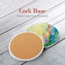 Coasters - fleur abstraite verte colorée - Voir 3
