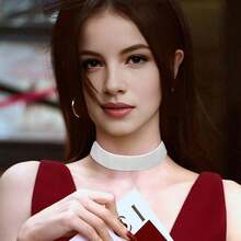 1.6cm 20pcs Royal Blue Velvet Chokers Vintage Necklace For Women With Extension (XL-1002-5)-3730 - 2.54公分-12個-白色 - 查看 3