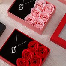 Mother's Day Gift Box With 6 Soap Flowers + Gift Box, "Eternal Love" No Jewelry, Pink And Red Packaging Box, Suitable For Mom, Best Friend's Birthday, Anniversary, Holiday Party, Valentine's Day, Wedding, Birthday, Mother's Day, Father's Day, Confession, Party - Multicolor - View 4