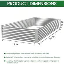 Odwmwhuh  3 Pack Raised Beds For Gardening Corrugated Galvanized Steel Raised Garden Bed Outdoor Metal Above Ground Garden Bed For Vegetables And Flowers-36x18Inch - Silver - View 2