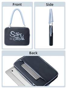 DANYCASE 笔记本电脑手提包,适用于 Macbook Pro 和 HP 13.3/14/15/15.6 英寸笔记本电脑,便携式单肩斜挎包 - 寶藍色 - 查看 6