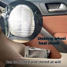 1pc Car Steering Wheel Sun Shade! Essential For Summer Driving, Aluminum Foil Material Effectively Blocks Heat, Customized For Steering Wheel - 1pc Steering Wheel Sunshade - View 10