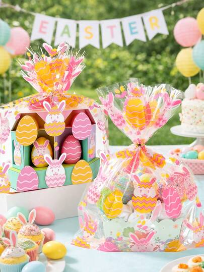 30 pièces Sacs cadeaux transparents avec lapins de Pâques, sacs d'emballage en plastique avec lapins de Pâques, sacs d'emballage de cadeaux pour fête de Pâques, décorations de Pâques, sacs d'emballage pour œuf de Pâques, décorations de fête de Pâques, sacs pour la cuisson de biscuits de Pâques, sacs pour bonbons de Pâques, sacs d'emballage pour collations de Pâques, décorations de table pour rassemblement familial de Pâques, décorations de chambre de Pâques, décorations pour la maison de Pâques, faveurs de fête