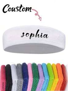 Personalized Unisex Headband - Customizable Text Design Suitable For Tennis, Basketball, Running, Gym And Sports - Acrylic Fitness Accessory And Headwear - Multicolor - View 5