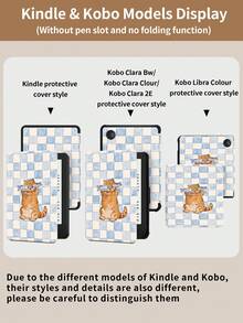 Kingsung 格子猫图案平板电脑保护套，兼容 iPad 9.7/10.2/10.5/10.9/12.9/Pro 11（第 10 代），兼容三星 Galaxy Tab S6 Lite 10.4 英寸，兼容 Kindle Paperwhite 第 12 代（2024 年发布，第 11 代 2022 年发布），柔软防震，支持智能待机/自动唤醒/睡眠功能。 - 彩色 - 查看 11