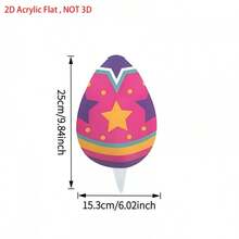 2D Flat, 1pc Easter Garden Ground , Easter Eggs, Easter Acrylic Ground (Flat Printed Version) - B - View 2