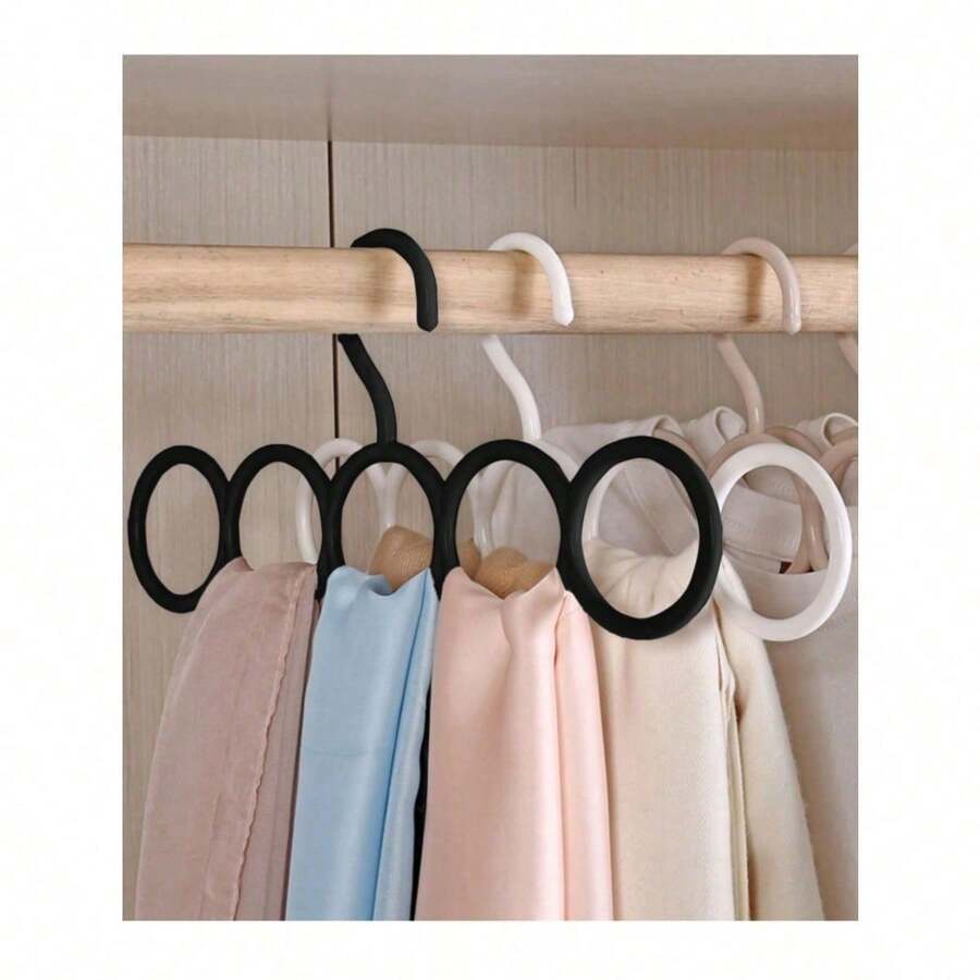 1pc 5-Hole Scarf Rack - Versatile Multi-Purpose Plastic Tie And Scarf Hanger, Ideal Space-Saving Wardrobe Organizer, Measuring 12.79 Inches By 6.1 Inches, Perfect For Gender Reveal Parties, Birthdays, Weddings, And Seasonal Celebrations, A Thoughtful Gift For Colleagues, Friends, And Family, Perfect For Back To School And Holiday Season Organization, Enhance Your Closet With This Stylish And Functional Accessory, Perfect For Keeping Your Scarves And Ties Neat And Accessible, Elevate Your Gift-Giving Game This Festive Season With A Practical And Chic Solution For Every Occasion. - 彩色 - 查看 1