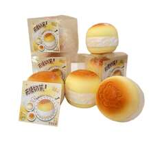 慢回弹玩具天使棉花糖午餐盒，逼真面包造型，柔软湿润，散发奶香，圆形设计，舒缓压力，节日、生日礼物，完美之选 - 彩色 - 查看 6