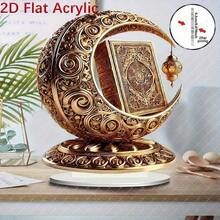 1pc Boho Style 2D Golden Moon With Acrylic Suncatcher, Multifunctional Home & Office Decor, Vibrant Desktop Ornament, With Stand, Ideal Gift For Family, For Decorative Plaque & Statues - Multicolor - View 3