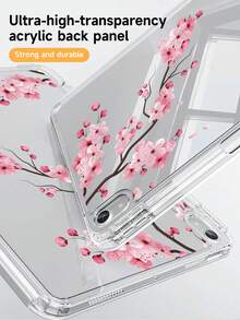 樱花图案平板电脑保护套，兼容 iPad Air 8 (M4) 2026 (11 英寸)、Air 8 (M4) 2026 (13 英寸)、Air 11 英寸 M3 2025/M2 2024、Air 第五代 2022、(A16) 11 英寸第十一代 2025、Galaxy Tab、Kindle Paperwhite 第十二代 2024。透明背板搭配时尚图案，支持自动休眠/唤醒功能，内置气垫保护，适合作为礼物或办公用品。 - 粉色 - 查看 5