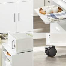 SoBuy FSB09-SCH, Mobile Kitchen Cabinet Microwave Oven Cabinet Kitchen Storage Trolley Kitchen Dining Room Storage Cabinet On Wheels, Black