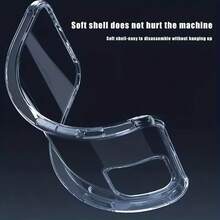 2 Pieces Set:One Large-Hole Air Cushion Case For An Apple + One Silk-Screened Lens Film, Suitable For IPhone 16, 16 Plus, 16 Pro, 16 Pro Max, 15, 15 Plus, 15 Pro, 15 Pro Max. Black Anti-Drop Case, Phone Case, Phone Protective Cover - Clear - View 3